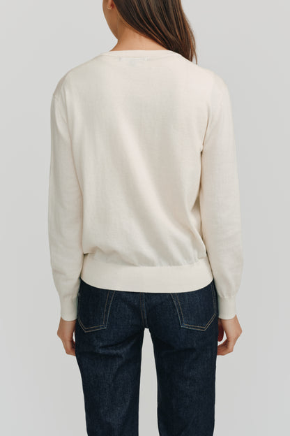 Halle Elevated Essential Cardigan | Ivory