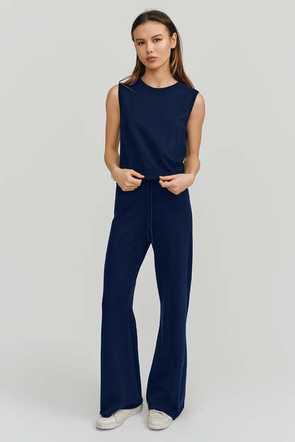 Alex Wide Leg Pant | Navy