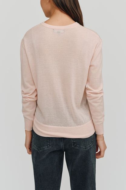 Marguerite Paper Thin Cashmere Sweater | Light Pink