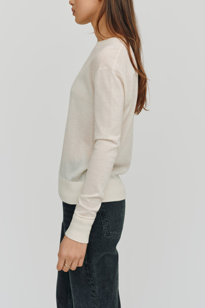Marguerite Paper Thin Cashmere Sweater | Ivory