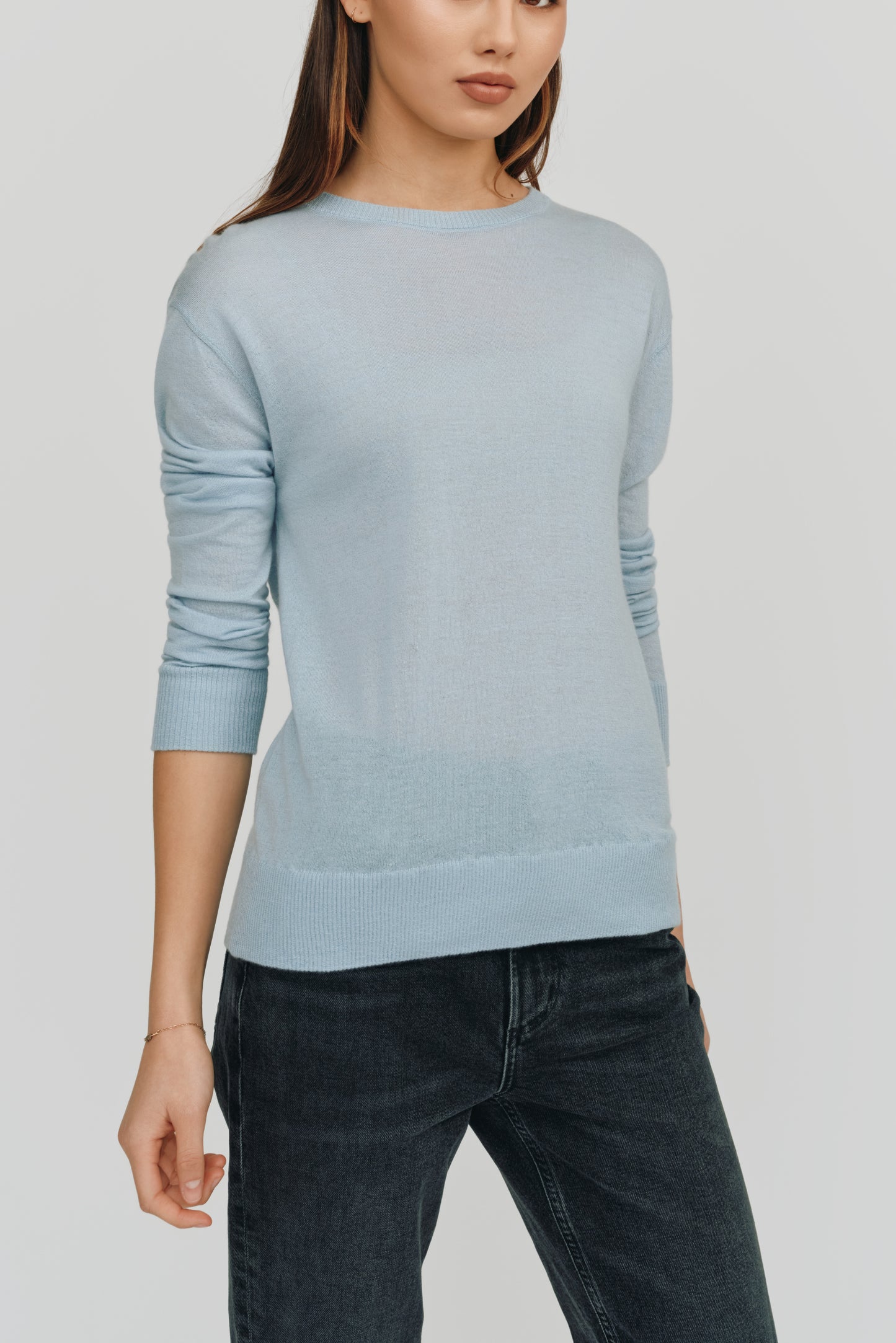 Marguerite Paper Thin Cashmere Sweater | Sky