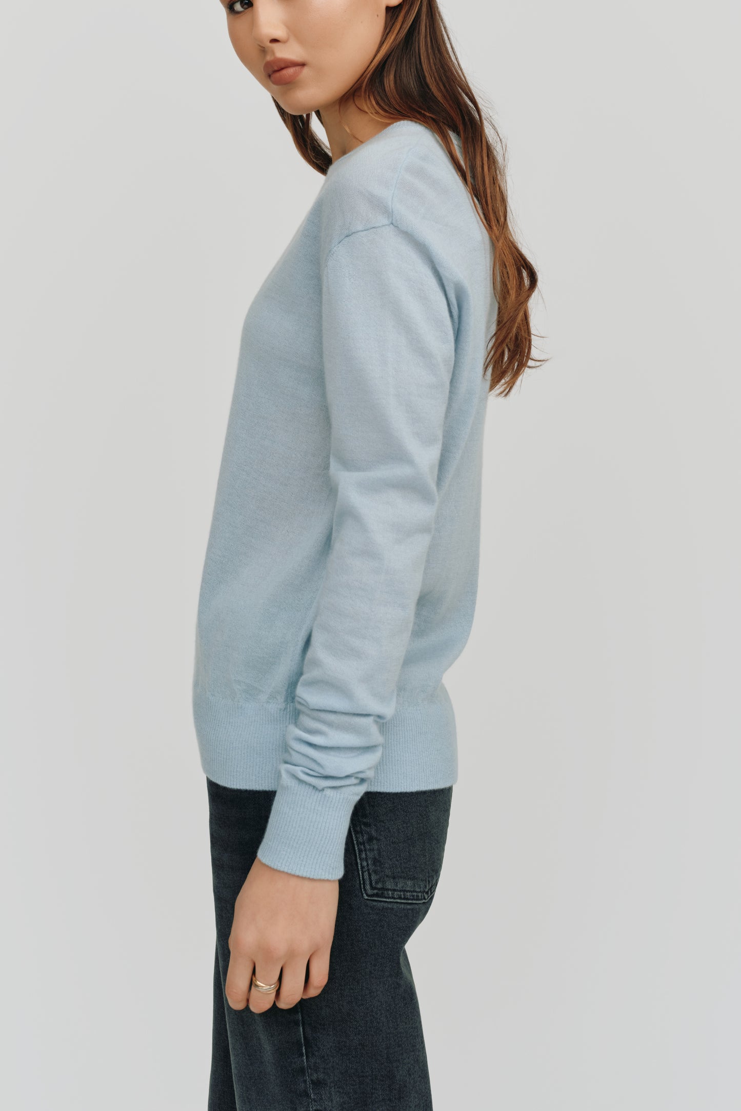 Marguerite Paper Thin Cashmere Sweater | Sky