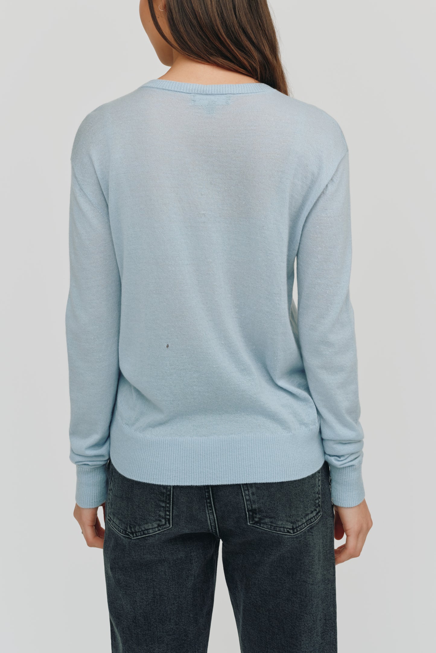 Marguerite Paper Thin Cashmere Sweater | Sky