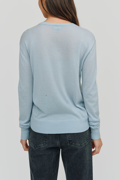 Marguerite Paper Thin Cashmere Sweater | Sky