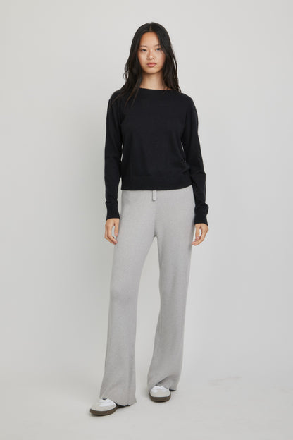 Marguerite Paper Thin Cashmere Sweater | Black