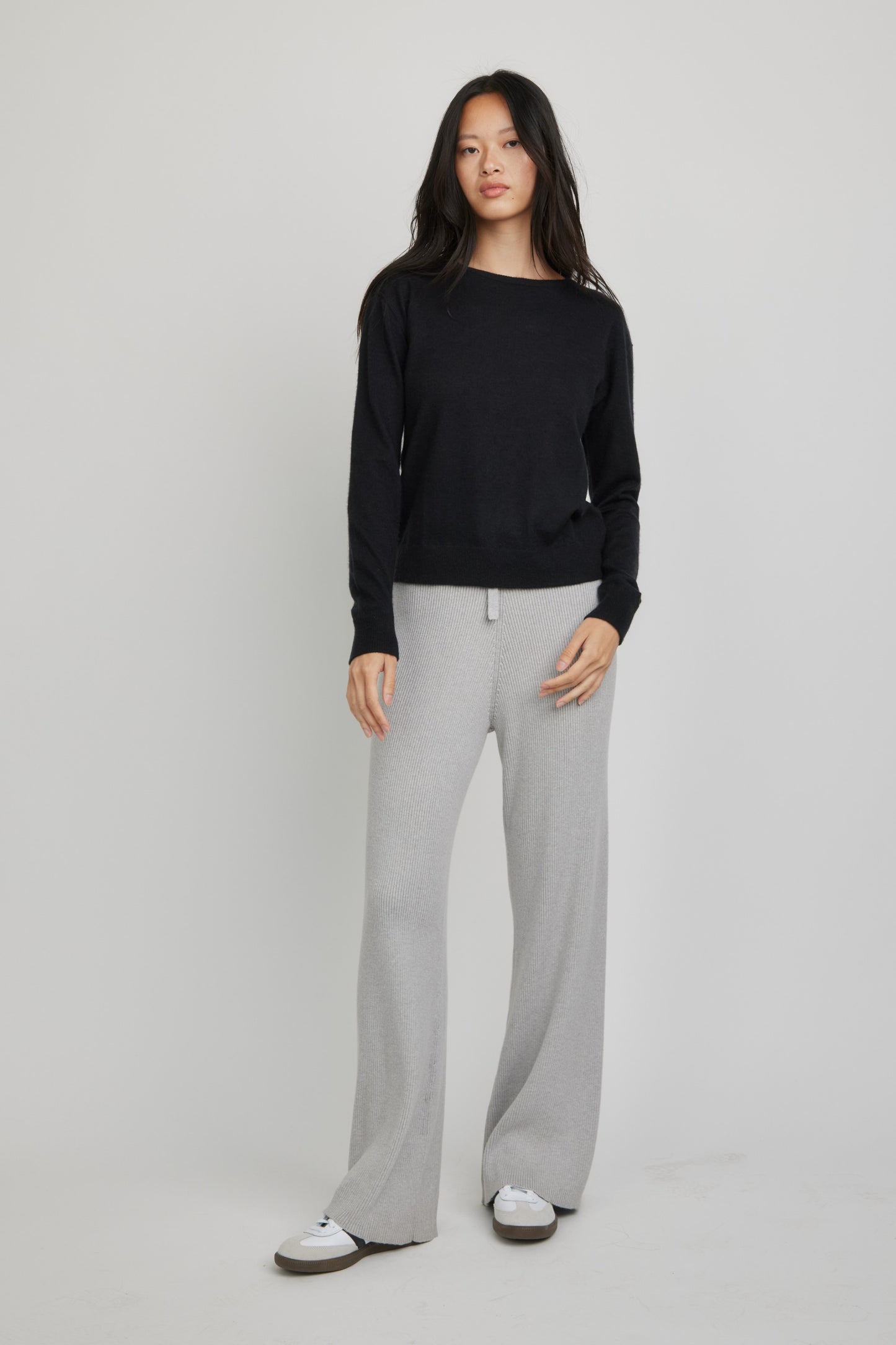 Marguerite Paper Thin Cashmere Sweater | Black