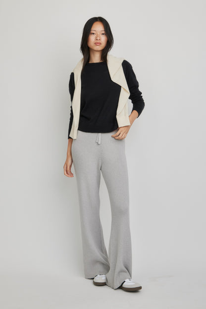 Marguerite Paper Thin Cashmere Sweater | Black