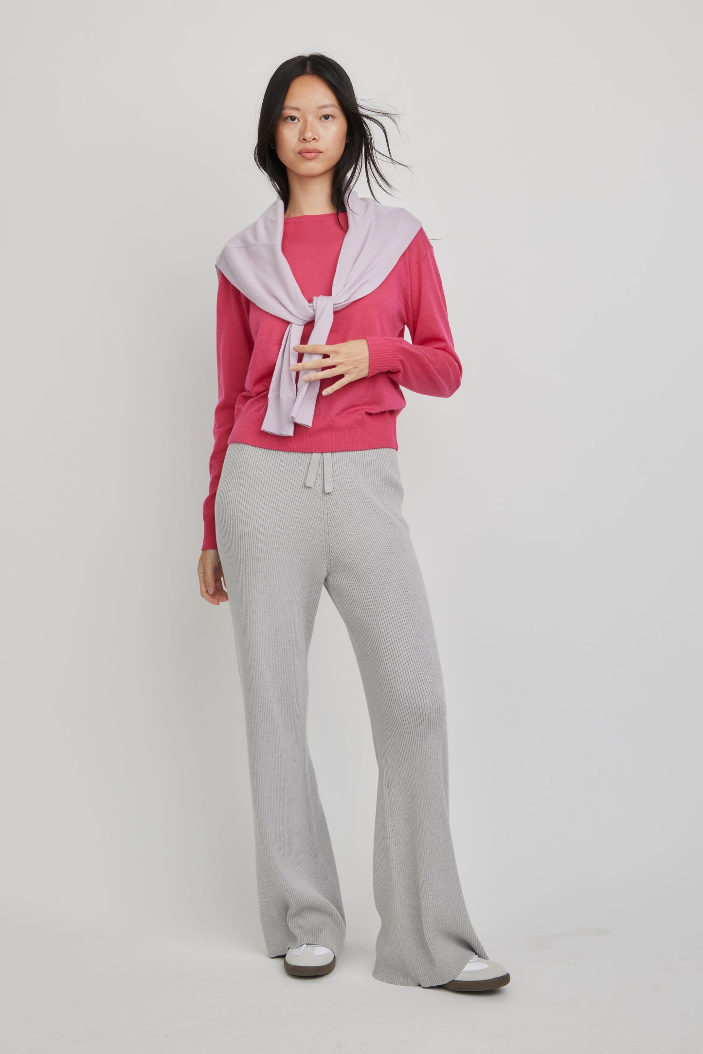 Marguerite Paper Thin Cashmere Sweater | Hot Pink