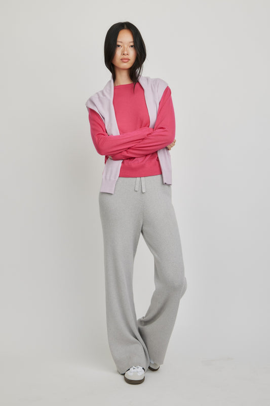 Marguerite Paper Thin Cashmere Sweater | Hot Pink