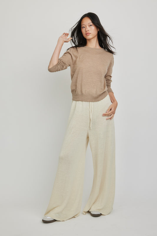 Marguerite Paper Thin Cashmere Sweater | Mocha