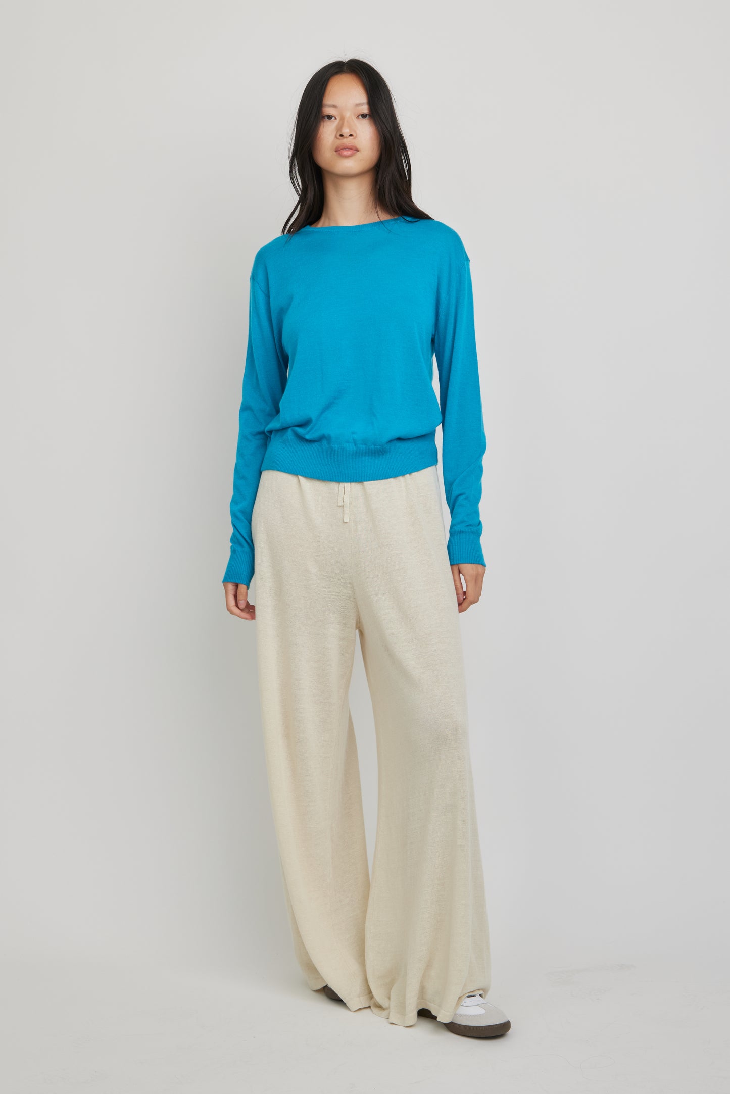 Marguerite Paper Thin Cashmere Sweater | Peacock