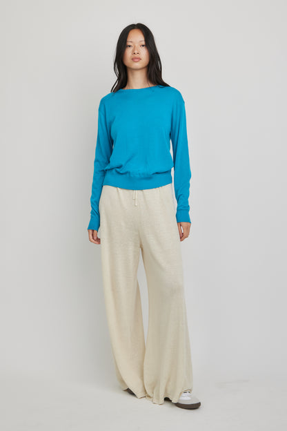 Marguerite Paper Thin Cashmere Sweater | Peacock