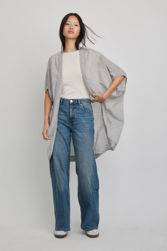 Riviera Paper Thin Cashmere Wrap | Light Grey