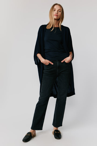 Riviera Paper Thin Cashmere Wrap | Navy