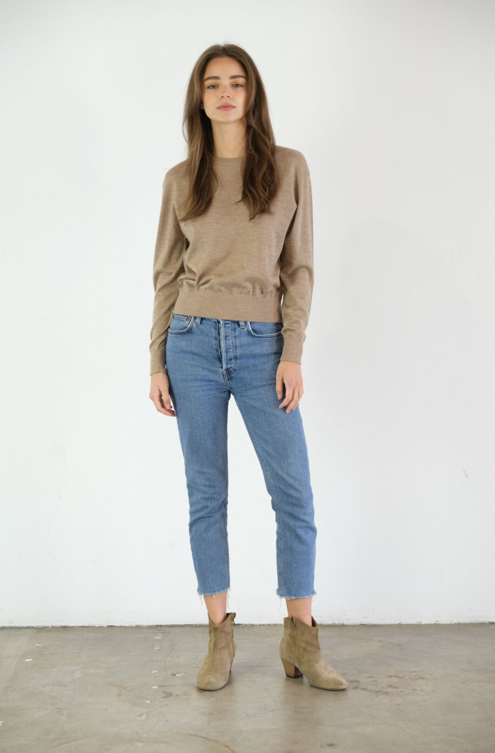 Marguerite Paper Thin Cashmere Sweater | Mocha