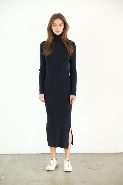 Alana turtleneck midi dress