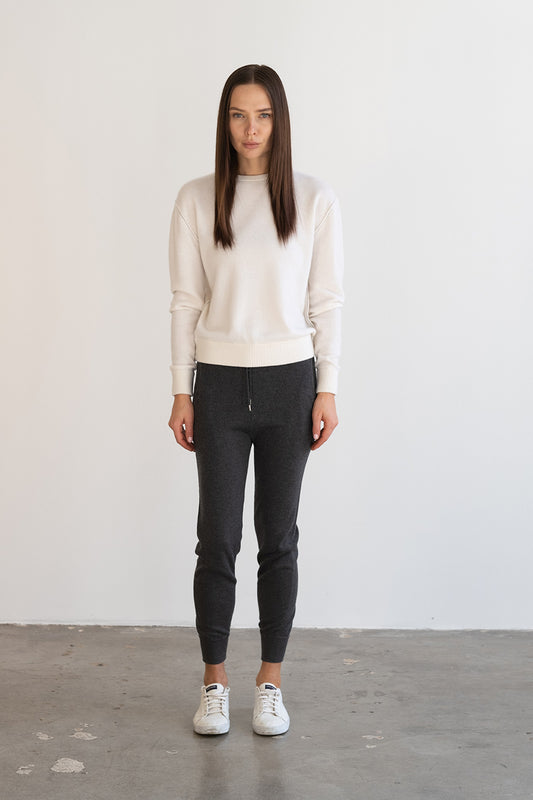 Benny medium-weight cashmere sweater | White