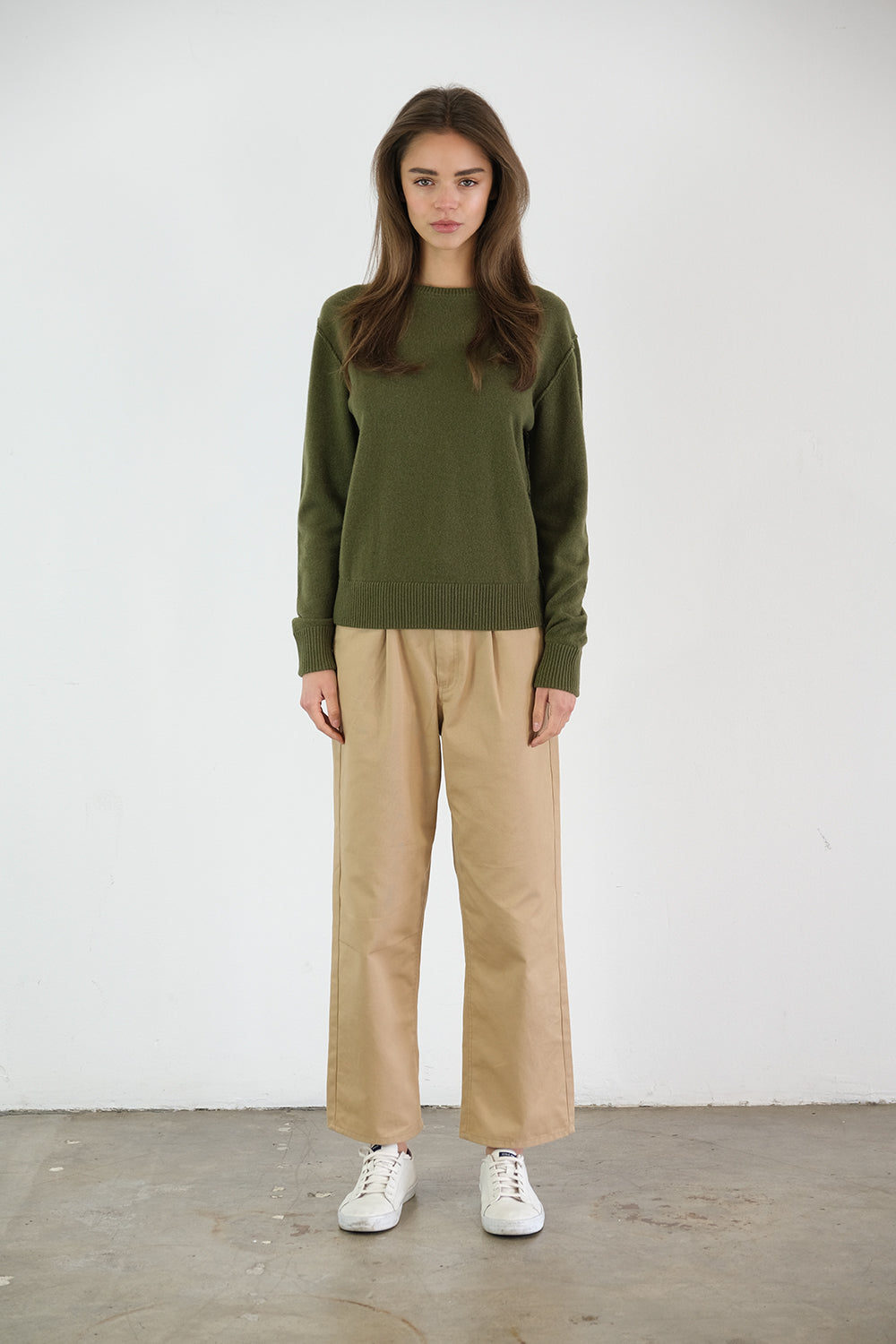 Benny Standard–Weight Cashmere Sweater | Forest