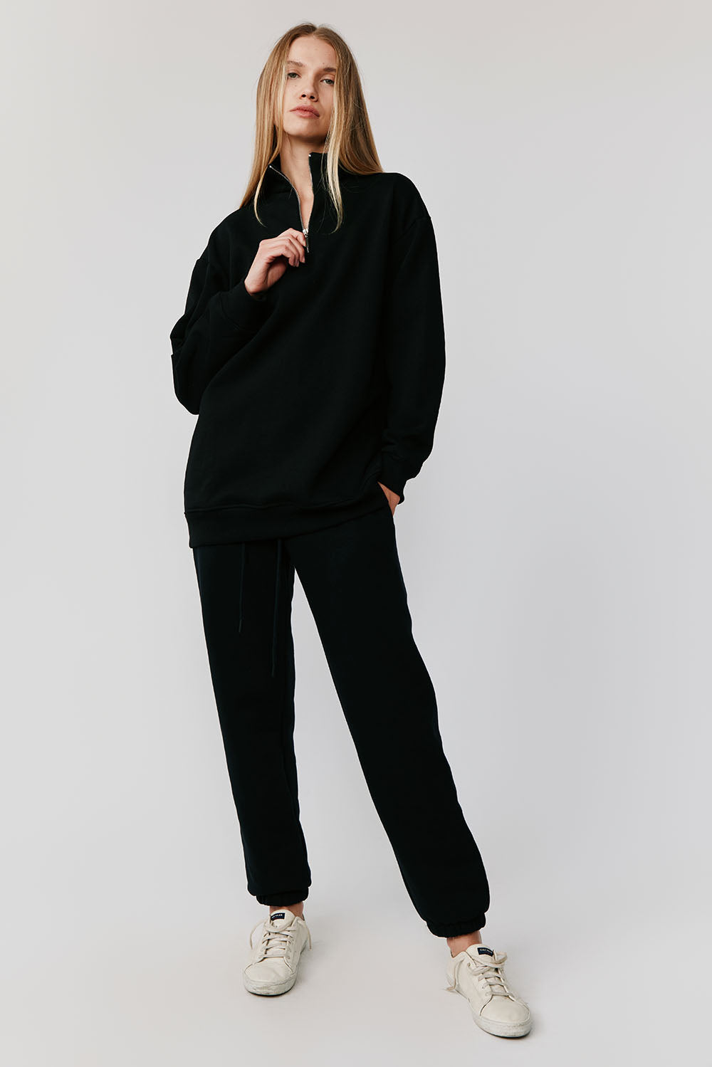 Iris Boyfriend 1/4 Zip | Black