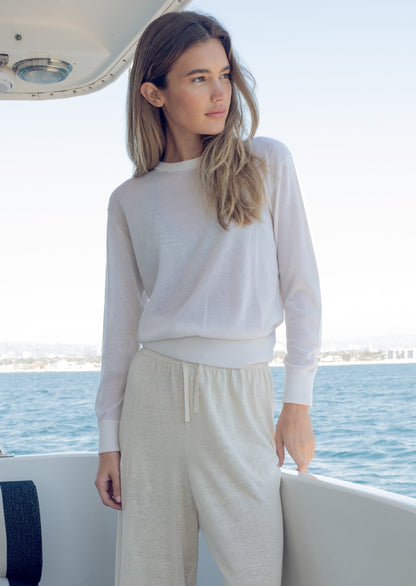 Marguerite Paper Thin Cashmere Sweater | Ivory