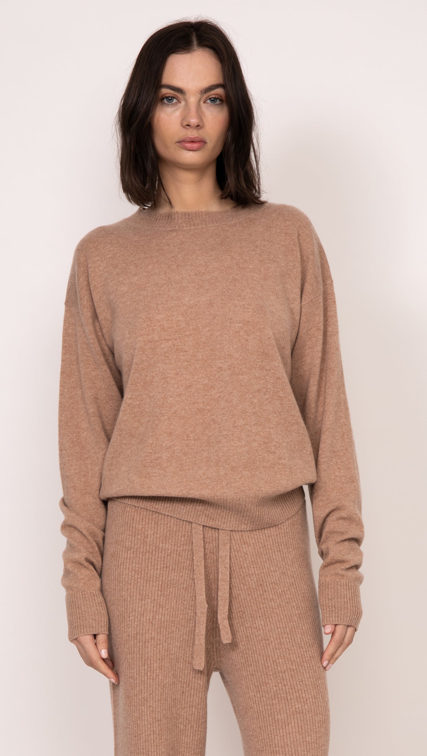 Naomi boyfriend fit oversized cashmere sweater | Almond