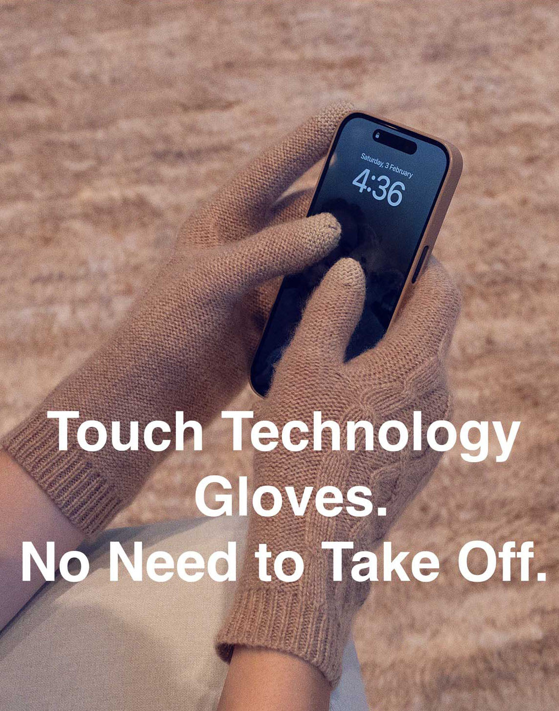 Chamonix cable touch phone technology gloves | Almond