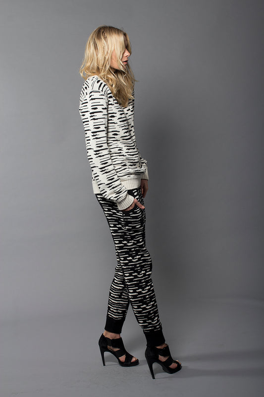 Jacquard Cashmere Sweater | White