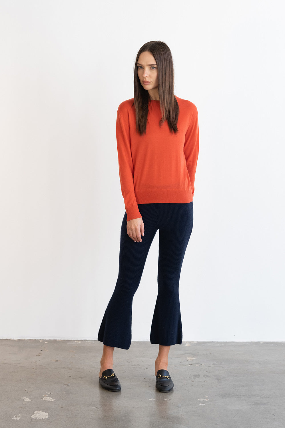 marguerite paperthin cashmere pullover fire red