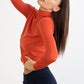 tova paperthin cashmere turtleneck pullover fire red