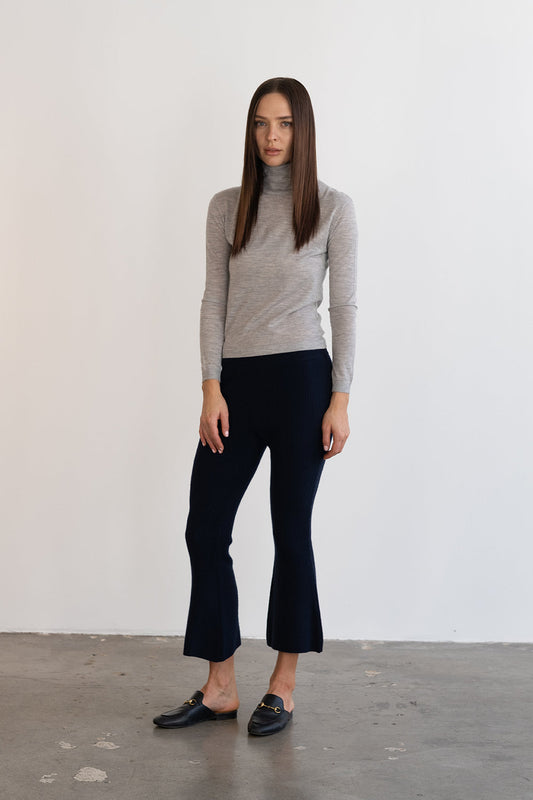 tova paperthin cashmere turtleneck pullover grey